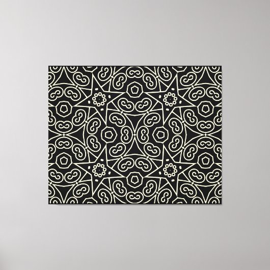 Elegant Black & White Abstract Geometric Pattern  Canvas Afdruk (Voorkant)