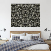 Elegant Black & White Abstract Geometric Pattern  Canvas Afdruk (Insitu (Slaapkamer))