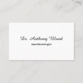 Elegant Black&White Abstract Line Anesthesioloog Visitekaartje (Achterkant)