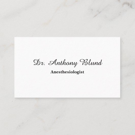 Elegant Black&White Abstract Line Anesthesioloog Visitekaartje (Achterkant)
