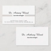 Elegant Black&White Abstract Line Anesthesioloog Visitekaartje (Voorkant / Achterkant)