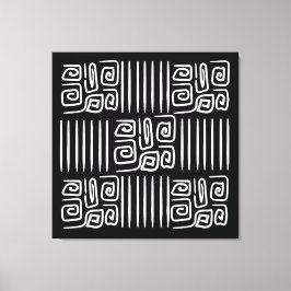 Elegant black &white abstract pattern canvas afdruk
