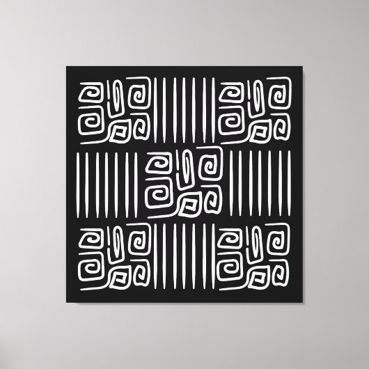 Elegant black &white abstract pattern canvas afdruk (Voorkant)