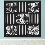 Elegant black &white abstract pattern canvas afdruk (Insitu (Houten vloer))