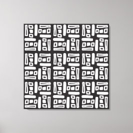 Elegant Black &White Abstract Pattern Canvas Afdruk
