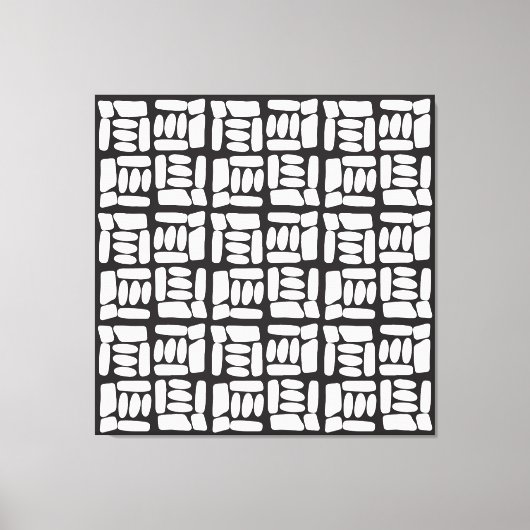 Elegant Black &White  Abstract Pattern Canvas Afdruk (Voorkant)
