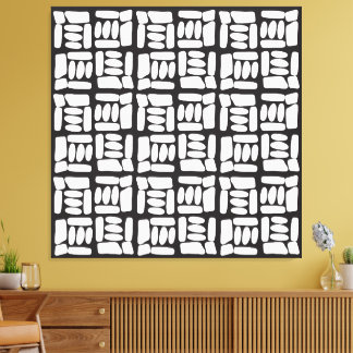 Elegant Black &White Abstract Pattern Canvas Afdruk