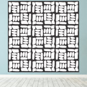 Elegant Black &White  Abstract Pattern Canvas Afdruk (Insitu (Houten vloer))