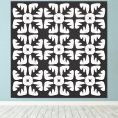 Elegant Black &White  Abstract Pattern Canvas Afdruk (Insitu (Houten vloer))