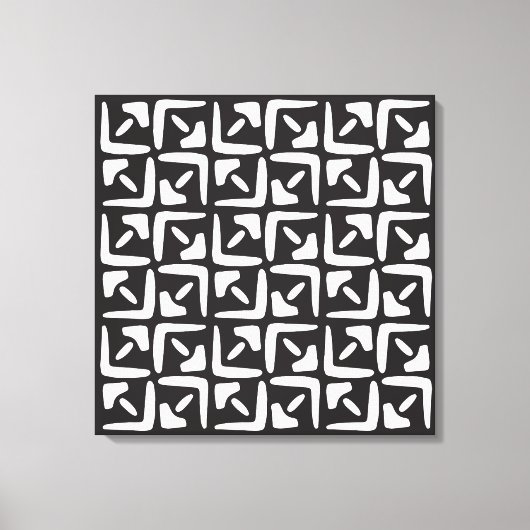 Elegant Black &White Abstract Pattern Canvas Afdruk (Voorkant)