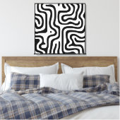 Elegant Black &White Abstract Pattern Canvas Afdruk (Insitu (Slaapkamer))