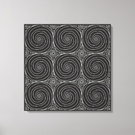 Elegant Black &White Abstract Pattern Canvas Afdruk