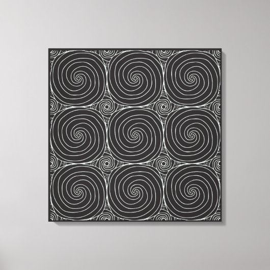 Elegant Black &White Abstract Pattern Canvas Afdruk (Voorkant)