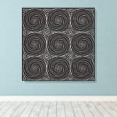 Elegant Black &White Abstract Pattern Canvas Afdruk (Insitu (Houten vloer))
