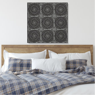 Elegant Black &White Abstract Pattern Canvas Afdruk