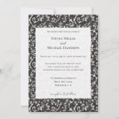 Elegant Black White Abstract Wedding Kaart (Voorkant)