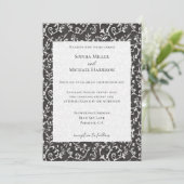 Elegant Black White Abstract Wedding Kaart (Staand voorkant)