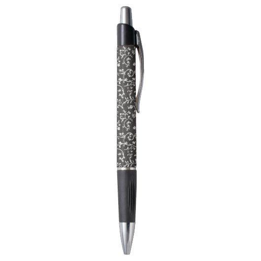 Elegant Black White Abstract Wedding Pen (Achterkant (Verticaal))