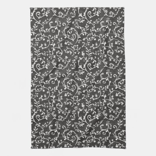 Elegant Black White Abstract Wedding Theedoek (Verticaal)