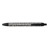 Elegant Black White Abstract   Zwarte Inkt Pen (Achterkant)