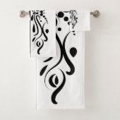 Elegant Black & White Abstracte Harlequin Style Bad Handdoek (Insitu)