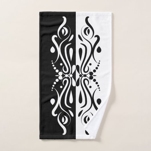 Elegant Black & White Abstracte Harlequin Style Bad Handdoek (Handdoek)