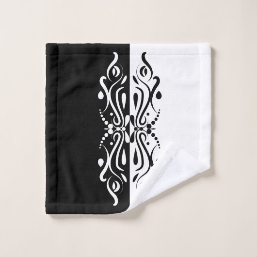 Elegant Black & White Abstracte Harlequin Style Bad Handdoek (Wasdoekje)