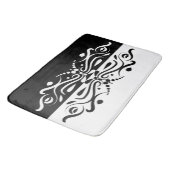 Elegant Black & White Abstracte Harlequin Style Badmat (Gekanteld)