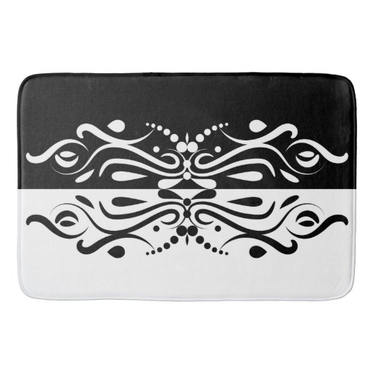 Elegant Black & White Abstracte Harlequin Style Badmat (Voorkant)