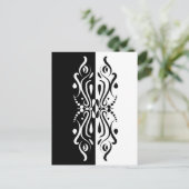Elegant Black & White Abstracte Harlequin Style Briefkaart (Staand voorkant)