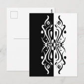 Elegant Black & White Abstracte Harlequin Style Briefkaart (Voorkant / Achterkant)