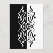 Elegant Black & White Abstracte Harlequin Style Briefkaart (Voorkant)