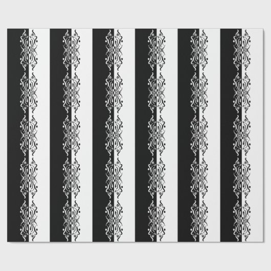 Elegant Black & White Abstracte Harlequin Style Cadeaupapier (Vlak)