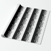 Elegant Black & White Abstracte Harlequin Style Cadeaupapier (Uitgerold)