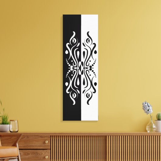 Elegant Black & White Abstracte Harlequin Style Canvas Afdruk (Insitu (Woonkamer))