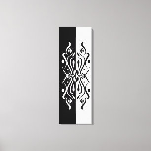 Elegant Black & White Abstracte Harlequin Style Canvas Afdruk