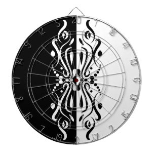 Elegant Black & White Abstracte Harlequin Style Dartbord