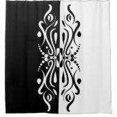 Elegant Black & White Abstracte Harlequin Style Douchegordijn (Voorkant)