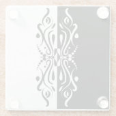 Elegant Black & White Abstracte Harlequin Style Glazen Onderzetter (Achterkant)