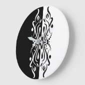 Elegant Black & White Abstracte Harlequin Style Grote Klok (Hoek)