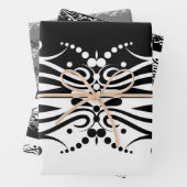 Elegant Black & White Abstracte Harlequin Style Inpakpapier Vel (In situ)