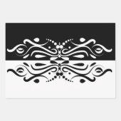 Elegant Black & White Abstracte Harlequin Style Inpakpapier Vel (Voorkant)