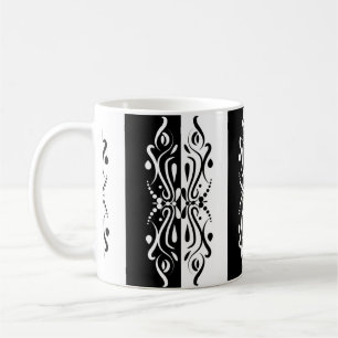 Elegant Black & White Abstracte Harlequin Style Koffiemok