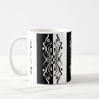 Elegant Black & White Abstracte Harlequin Style Koffiemok