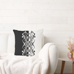 Elegant Black & White Abstracte Harlequin Style Kussen