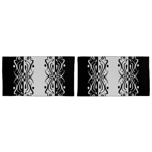 Elegant Black & White Abstracte Harlequin Style Kussensloop (Voorkant-Set)