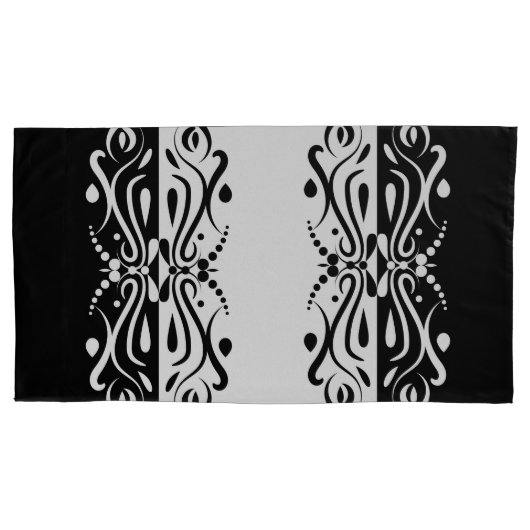 Elegant Black & White Abstracte Harlequin Style Kussensloop (Voorkant-Links)