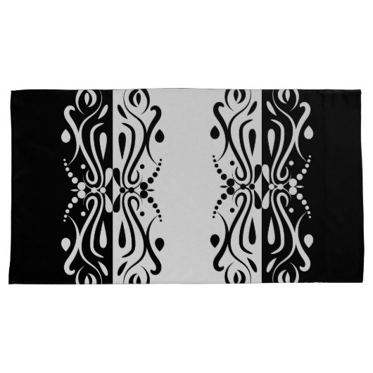 Elegant Black & White Abstracte Harlequin Style Kussensloop (Voorkant-Rechts)
