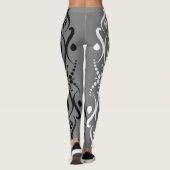 Elegant Black & White Abstracte Harlequin Style Leggings (Achterkant)