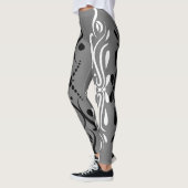 Elegant Black & White Abstracte Harlequin Style Leggings (Links)